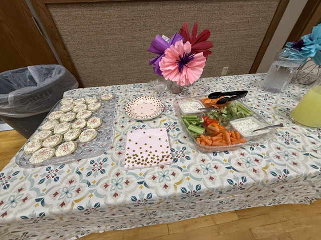 A table of treats and refreshments set out for the evening